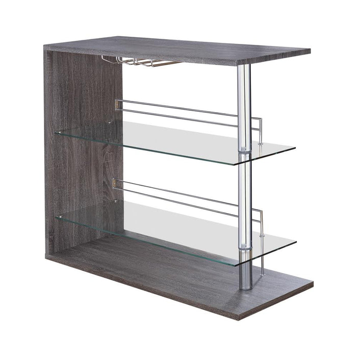 Prescott Rectangular 2-shelf Bar Unit Grey - Just Furniture (PA) - Multi Location