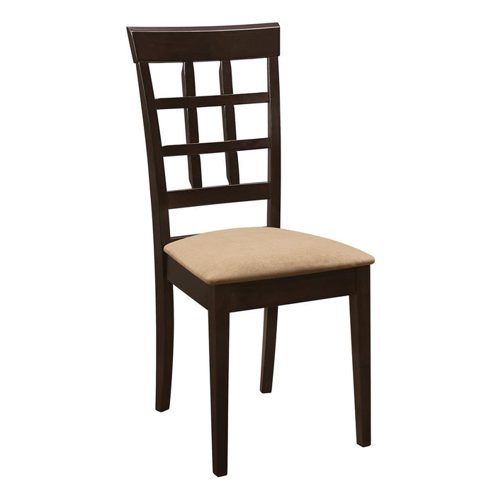 Gabriel Lattice Back Side Chairs Cappuccino and Tan (Set of 2) - Just Furniture (PA) - Multi Location