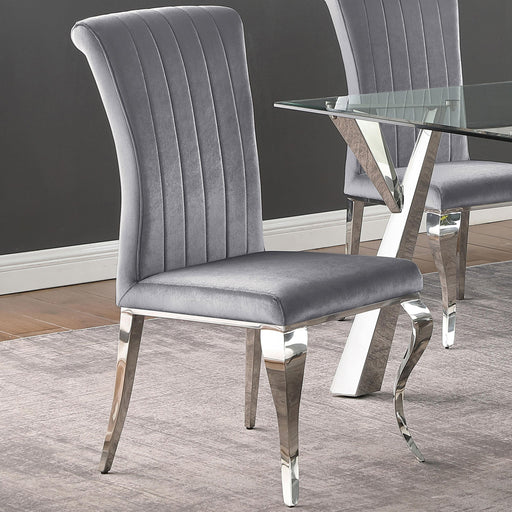 Betty Upholstered Side Chairs Grey and Chrome (Set of 4) - Just Furniture (PA) - Multi Location