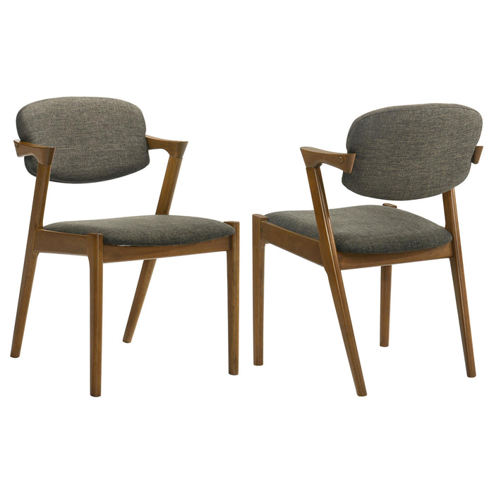 Malone Dining Side Chairs Grey and Dark Walnut (Set of 2) - Just Furniture (PA) - Multi Location
