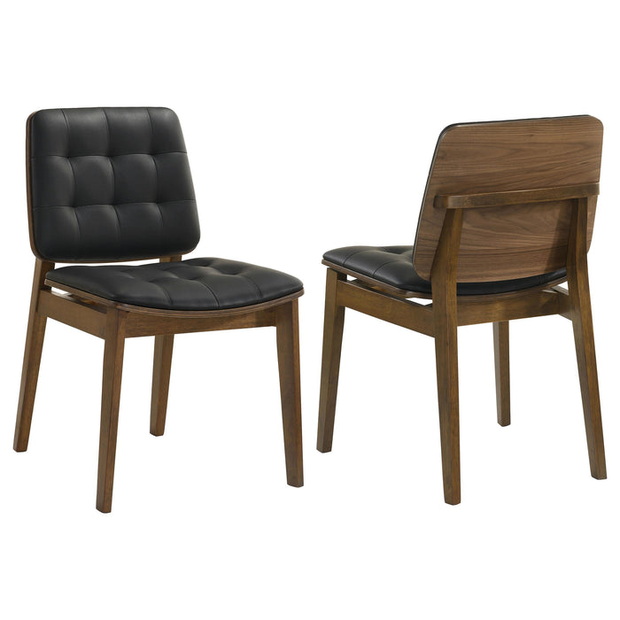 Redbridge Tufted Back Side Chairs Natural Walnut and Black (Set of 2) - Just Furniture (PA) - Multi Location
