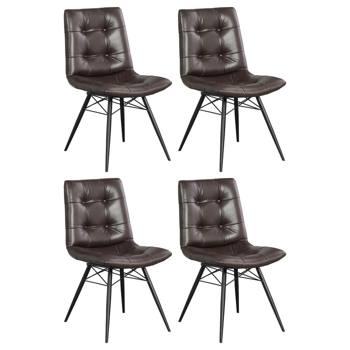 Aiken Upholstered Tufted Side Chairs Brown (Set of 4) - Just Furniture (PA) - Multi Location