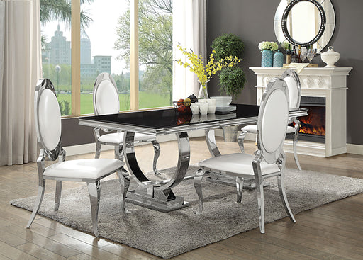 Antoine Rectangular Glass Top Dining Set Chrome - Just Furniture (PA) - Multi Location
