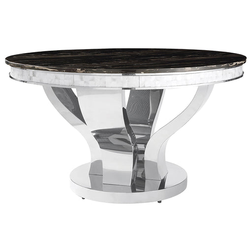 Anchorage Round Dining Table Chrome and Black - Just Furniture (PA) - Multi Location