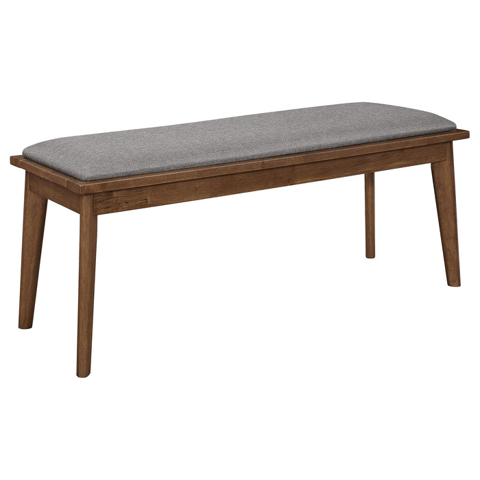 Alfredo Upholstered Dining Bench Grey and Natural Walnut - Just Furniture (PA) - Multi Location