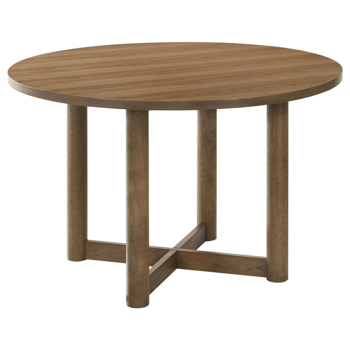 Crestmore 5-piece 46-inch Round Wood Dining Table Set Walnut - Just Furniture (PA) - Multi Location