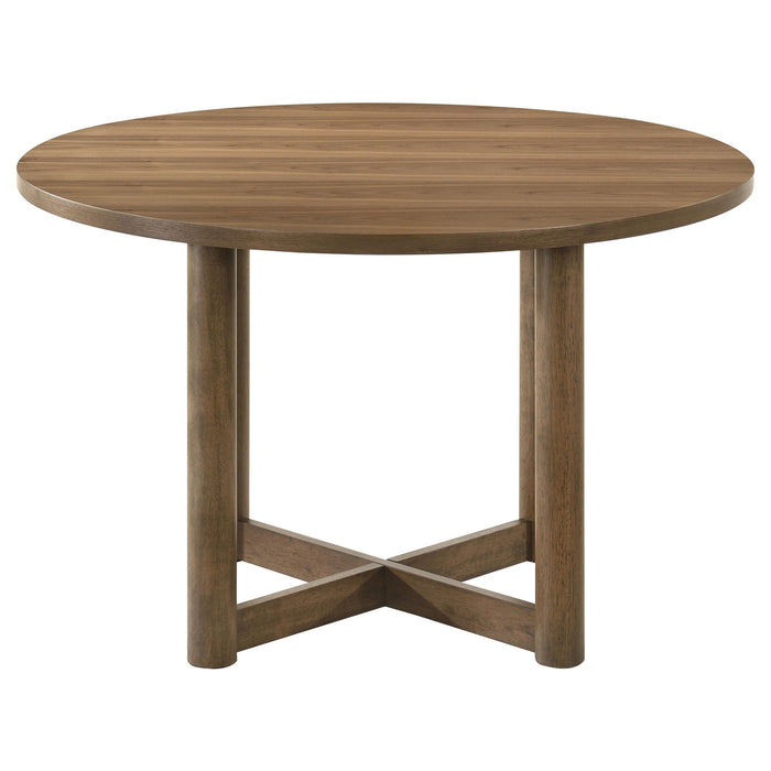 Crestmore 5-piece 46-inch Round Wood Dining Table Set Walnut - Just Furniture (PA) - Multi Location