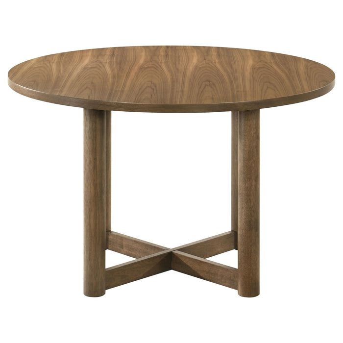 Crestmore 5-piece 46-inch Round Wood Dining Table Set Walnut - Just Furniture (PA) - Multi Location