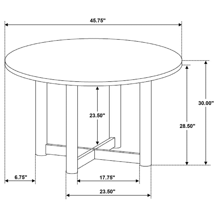 Crestmore 5-piece 46-inch Round Wood Dining Table Set Walnut - Just Furniture (PA) - Multi Location