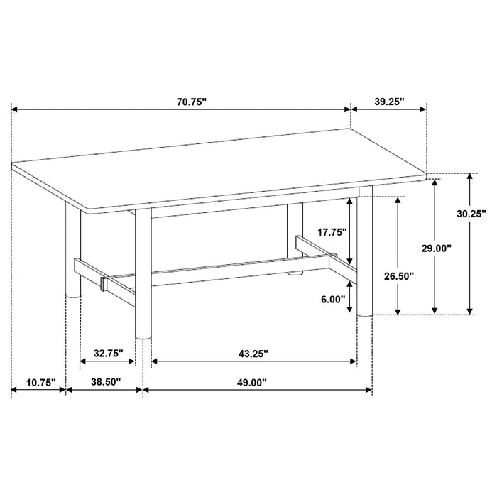 Crestmore 71-inch Rectangular Wood Dining Table Walnut - Just Furniture (PA) - Multi Location