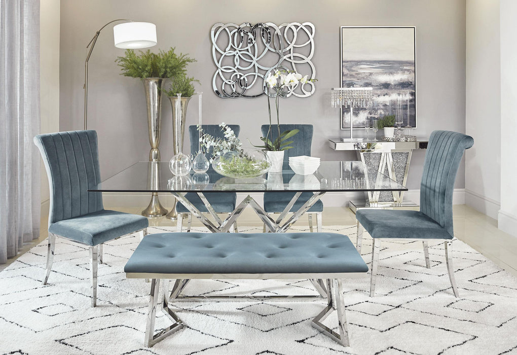 Beaufort 6-piece Dining Set Dark Grey and Chrome - Just Furniture (PA) - Multi Location