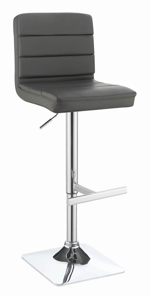 Bianca Upholstered Adjustable Bar Stools Grey and Chrome (Set of 2) - Just Furniture (PA) - Multi Location