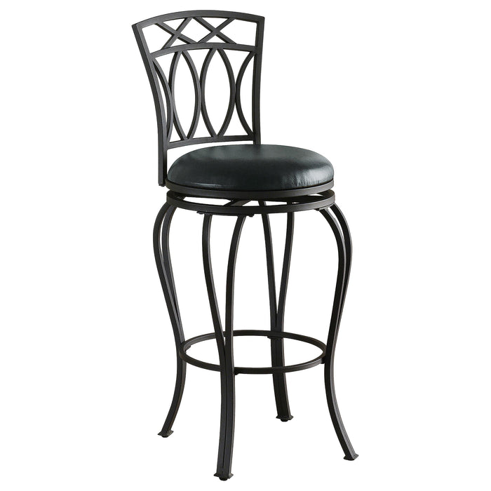 Adamsville Upholstered Swivel Bar Stool Black - Just Furniture (PA) - Multi Location
