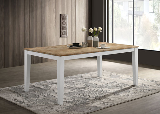 Hollis Rectangular Solid Wood Dining Table Brown and White - Just Furniture (PA) - Multi Location
