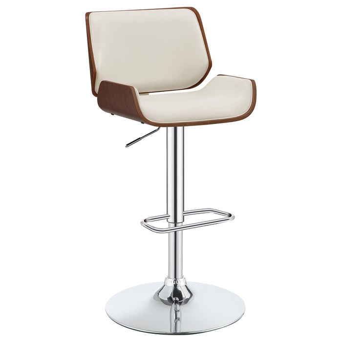 Folsom Upholstered Adjustable Bar Stool Ecru and Chrome - Just Furniture (PA) - Multi Location