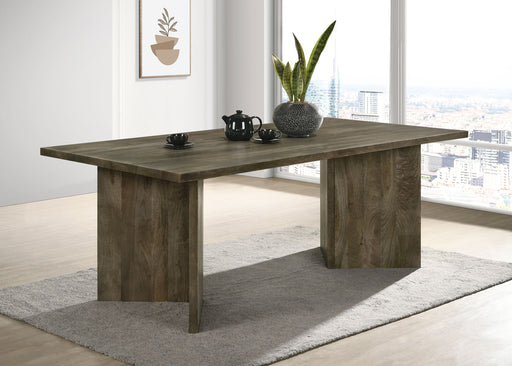 Tyler Rectangular Double V-Leg Dining Table Mango Brown - Just Furniture (PA) - Multi Location