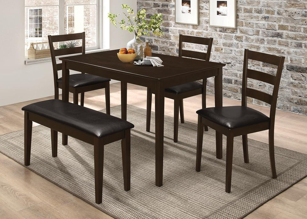 Guillen 5-piece Dining Set with Bench Cappuccino and Dark Brown - Just Furniture (PA) - Multi Location