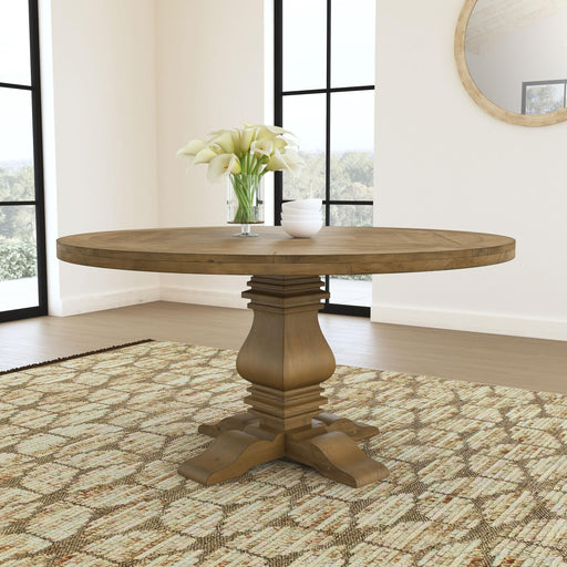 Florence Round Pedestal Dining Table Rustic Smoke - Just Furniture (PA) - Multi Location
