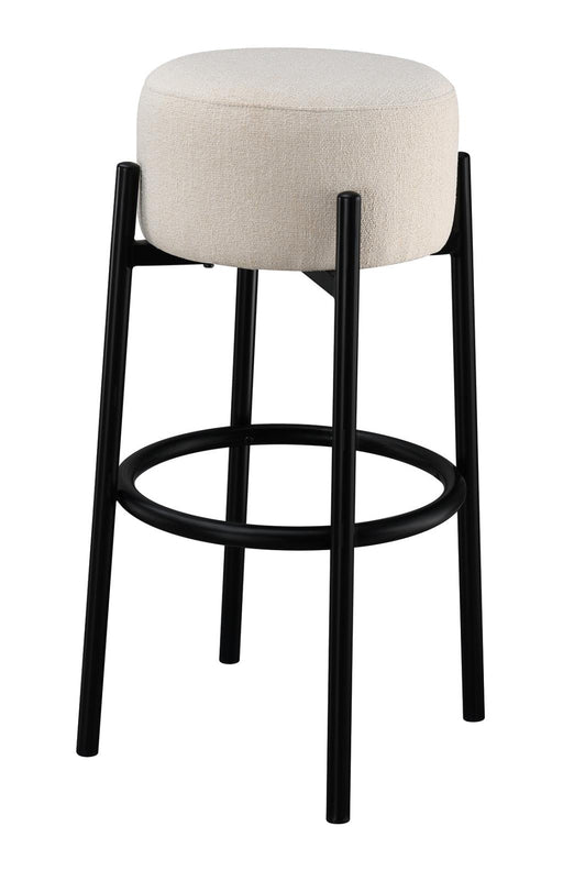 Leonard Upholstered Backless Round Stools White and Black (Set of 2) - Just Furniture (PA) - Multi Location