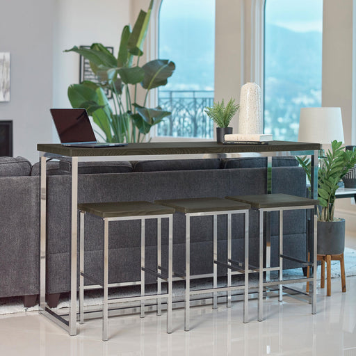 Cassidy 4-piece Rectangular Counter Height Set Dark Oak and Chrome - Just Furniture (PA) - Multi Location