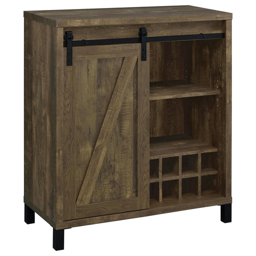 Arlington Bar Cabinet with Sliding Door Rustic Oak - Just Furniture (PA) - Multi Location