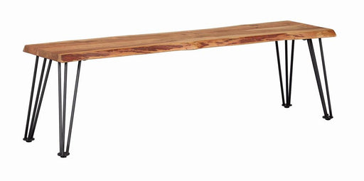 Sherman Bench Natural Acacia and Matte Black - Just Furniture (PA) - Multi Location