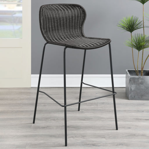Mckinley Upholstered Bar Stools with Footrest (Set of 2) Brown and Sandy Black - Just Furniture (PA) - Multi Location