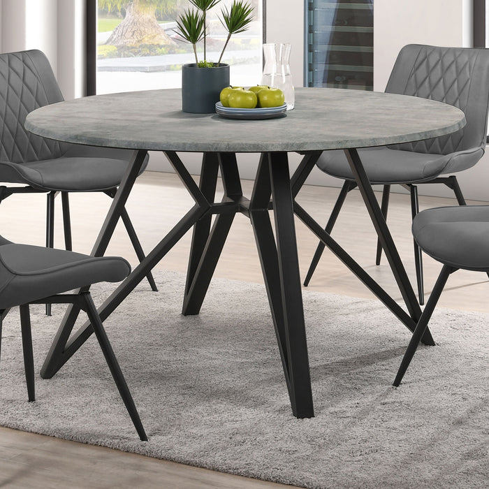 Neil Round Wood Top Dining Table Concrete and Black - Just Furniture (PA) - Multi Location