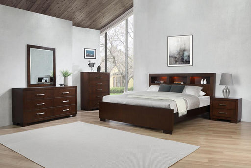 Jessica Bedroom Set with Bookcase Headboard Cappuccino - Just Furniture (PA) - Multi Location