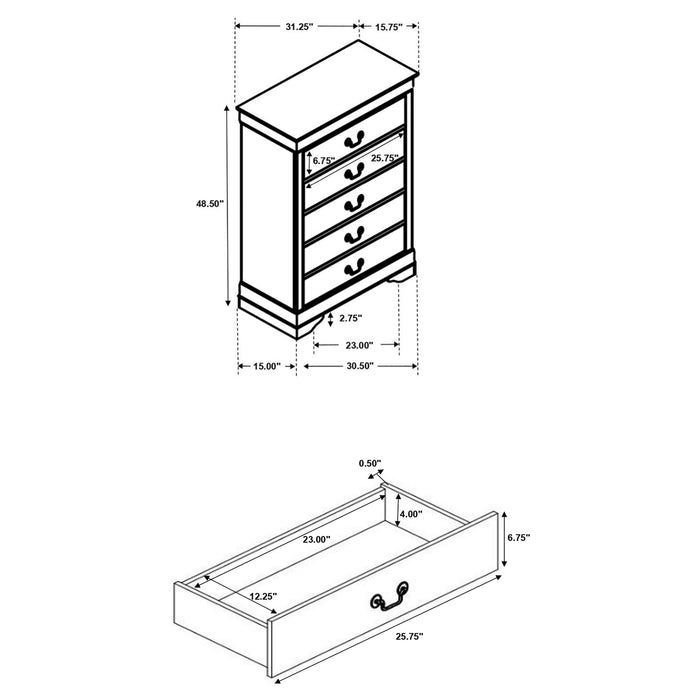 Louis Philippe Chest Brown - Just Furniture (PA) - Multi Location