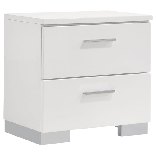 Felicity 2-drawer Nightstand Glossy White - Just Furniture (PA) - Multi Location