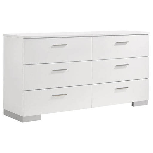Felicity 6-drawer Dresser Glossy White - Just Furniture (PA) - Multi Location