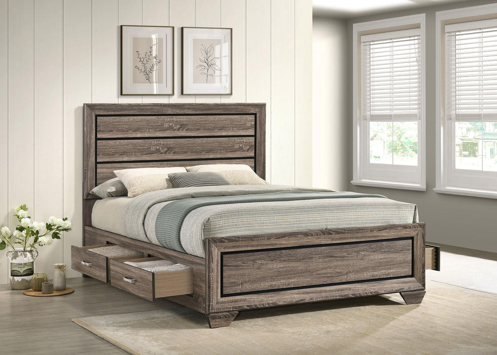 Kauffman California King, Eastren King & Queen Storage Bed Washed Taupe - Just Furniture (PA) - Multi Location