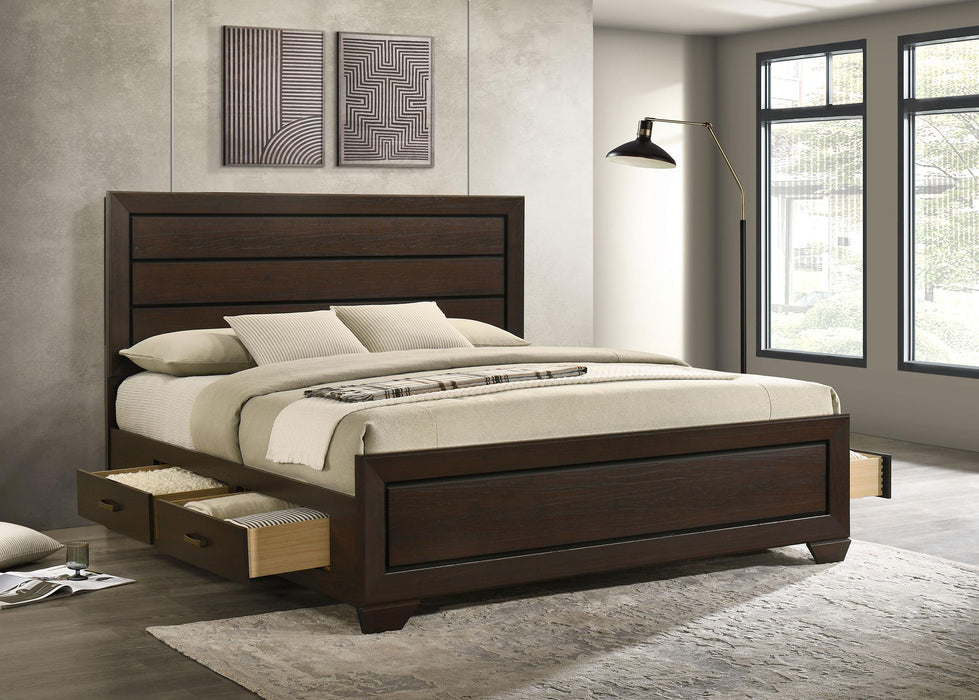 Kauffman California King, Eastren king, & Queen Storage Bed Dark Cocoa - Just Furniture (PA) - Multi Location