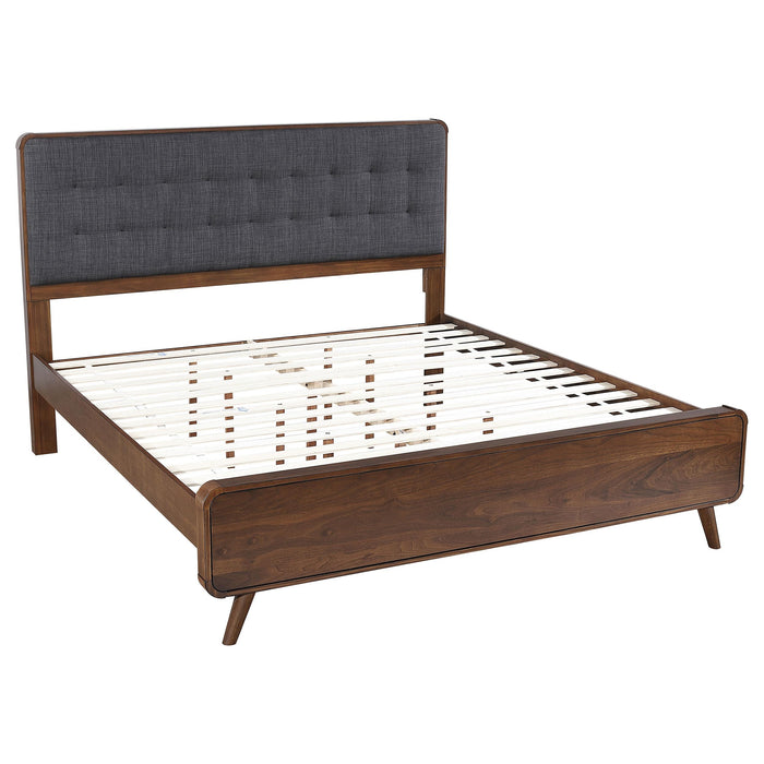 Robyn California King, E.King, & Queen Bed with Upholstered Headboard Dark Walnut - Just Furniture (PA) - Multi Location