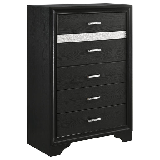 Miranda 5-drawer Chest Black and Rhinestone - Just Furniture (PA) - Multi Location