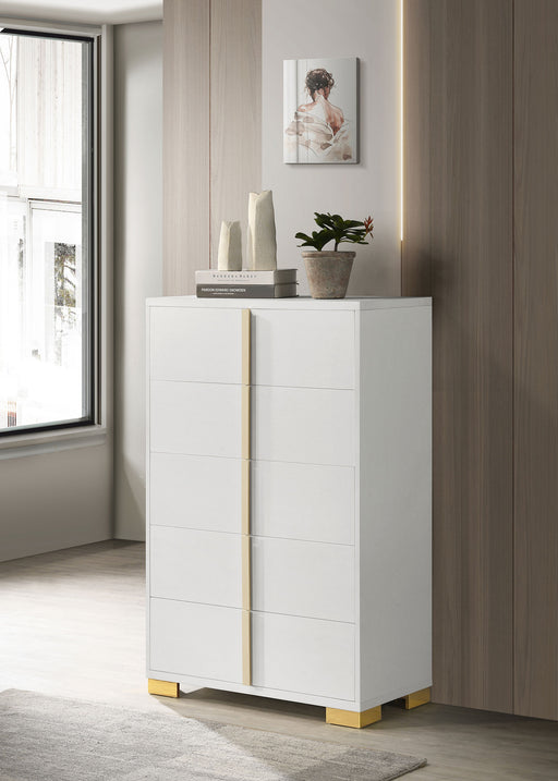Marceline 5-drawer Chest White - Just Furniture (PA) - Multi Location