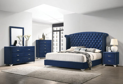 Melody 5-piece Queen Tufted Upholstered Bedroom Set Pacific Blue - Just Furniture (PA) - Multi Location