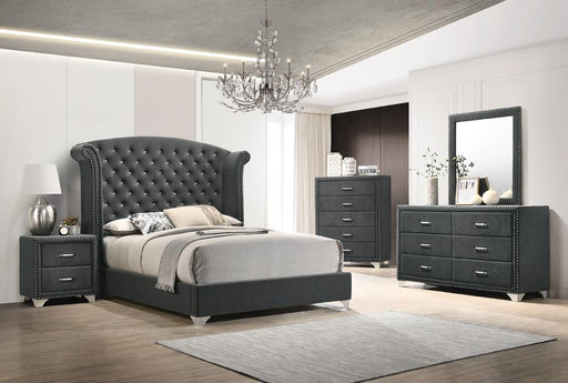 Melody 4-piece Eastern King Tufted Upholstered Bedroom Set Grey - Just Furniture (PA) - Multi Location