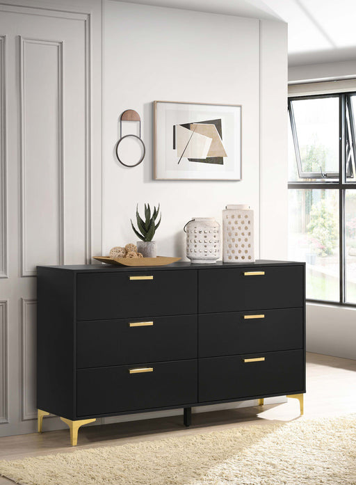 Kendall 6-drawer Dresser Black and Gold - Just Furniture (PA) - Multi Location