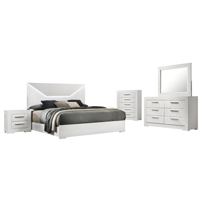 Ives 4 & 5 Piece Bedroom Set E.king & Queen White & Grey - Just Furniture (PA) - Multi Location