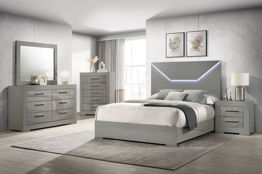 Ives 4 & 5 Piece Bedroom Set E.king & Queen White & Grey - Just Furniture (PA) - Multi Location