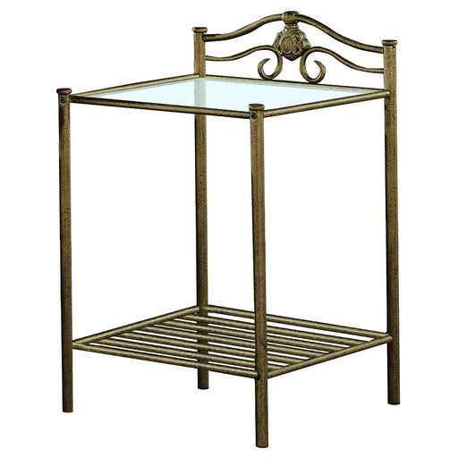 Sydney 2-shlef Nightstand Antique Brushed Gold - Just Furniture (PA) - Multi Location