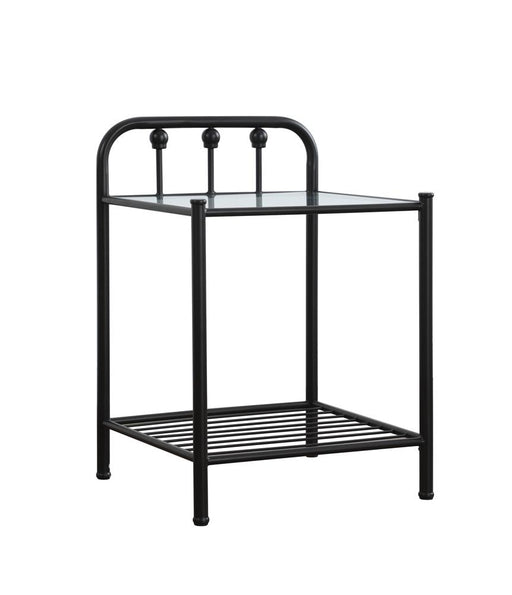 Livingston 1-shelf Nightstand with Glass Top Dark Bronze - Just Furniture (PA) - Multi Location