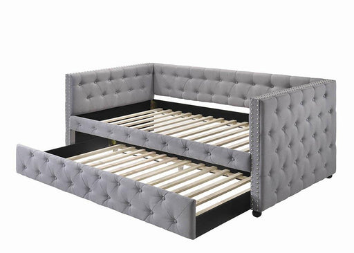 Mockern Tufted Upholstered Daybed with Trundle Grey - Just Furniture (PA) - Multi Location