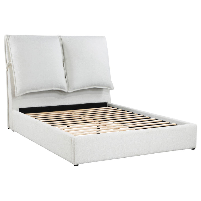 Gwendoline Upholstered Platform Bed with Pillow Headboard White - Just Furniture (PA) - Multi Location