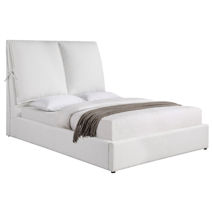 Gwendoline Upholstered Platform Bed with Pillow Headboard White - Just Furniture (PA) - Multi Location
