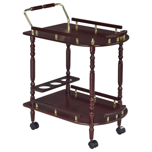 Palmer 2-tier Serving Cart Merlot and Brass - Just Furniture (PA) - Multi Location