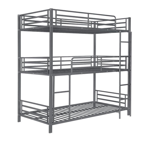 Maynard Metal Triple Twin Bunk Bed Gunmetal - Just Furniture (PA) - Multi Location