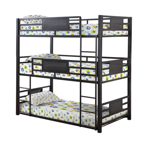 Rogen Twin Triple Bunk Bed Dark Bronze - Just Furniture (PA) - Multi Location